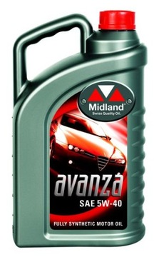 МОТОРНОЕ МАСЛО MIDLAND AVANZA 5W40 4л, СДЕЛАНО В ШВЕЙЦАРИИ