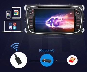 Радио Android 12 DVD 4/64 GPS FORD Mondeo Focus Kuga бесплатная камера