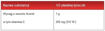 ACEROLA NATURALNA WITAMINA C proszek 250g Aliness