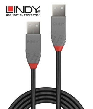 Кабель USB 2.0 тип A-A «папа» Lindy 36695 5 м Anthra