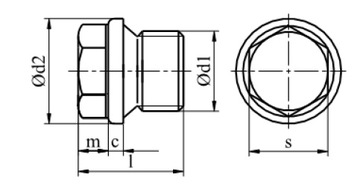 Резьбовая заглушка с буртиком M16x1,5 oc DIN 910