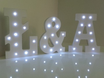 ŚLUB LED LOVE NAPIS 3D 20 CM DREWNIANY
