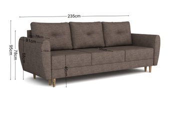 Sofa Skandynawska MANSTAD granatowa velvet welur