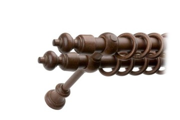 Двойной деревянный карниз, разные цвета, 200 см.