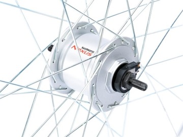 КОЛЕСО 28 ПЕРЕДНЯЯ Ступица динамо-машина Shimano 6V/3W Nexus, серебристый обод