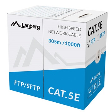 ВИТАЯ ПАРА, 305 м, экранированная FTP CAT 5e Lanberg