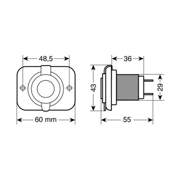 USB-РОЗЕТКА x2 ДОПОЛНИТЕЛЬНАЯ КРЫШКА 2100мА 12/24В 005