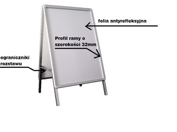 РЕКЛАМНЫЙ СТЕНД А2 2-СТОРОННИЙ. (ПОЛЬША) + АНТИРАФНАЯ ФОЛЬГА. ПРОФИЛЬ 32ММ АНОД!!!