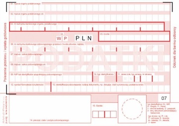 Polecenie przelewu wpłata gotówkowa PODATKI O+3K bloczek 80 kart A6 476-5M