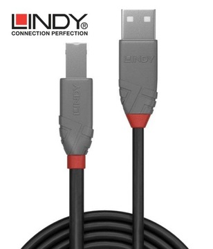 Lindy 36674 Кабель USB 2.0 A-B черный Anthra Line - 3м