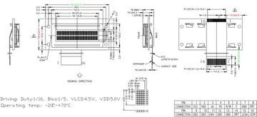 ART New LCD 2x16-W/B-P/маленькая лента/ZIFF