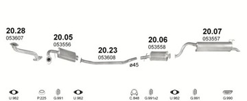 POLONEZ CARGO 1.5 1.6 (OD 1995r) TŁUMIK POCZĄTKOWY