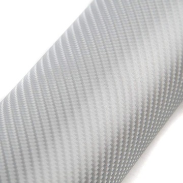 FOLIA OKLEINA CARBON 4D POŁYSK SREBRNA 152 x 10 cm