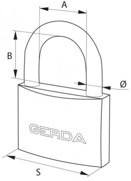 Замок навесной GERDA, чугун, антикоррозийный, сертифицирован 40 мм.