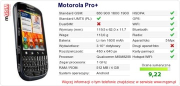 Android-СМАРТФОН MOTOROLA Pro+ БЕЗ SIMLOCK BF6X