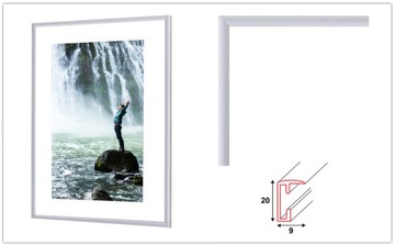 RAMA ALUMINIOWA SREBRNA 60x80 - RAMKA 80x60 CM