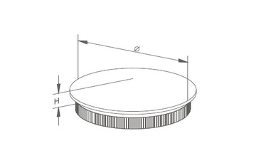 Выпуклая заглушка из нержавеющей стали fi 50 INOX полированная