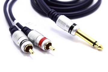 КАБЕЛЬ JACK 6.3 MONO — 2x RCA CINCH 8M VITALCO MK80