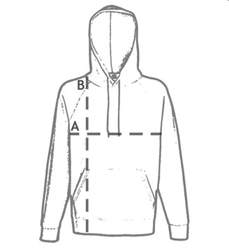 BLUZA Z KAPTUREM - FRUIT OF THE LOOM light nav XL