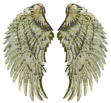 Термонашивка с пайетками Gold Wings БОЛЬШАЯ 34см