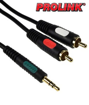 КАБЕЛЬ 2 RCA-JACK 3,5 мм AUDIO PROLINK CLASSIC 1,8 м