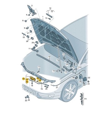 ПЕРЕДНИЙ ЗАМОК КАПОТА С МИКРОПЕРЕКЛЮЧАТЕЛЕМ A4 A5 Q5