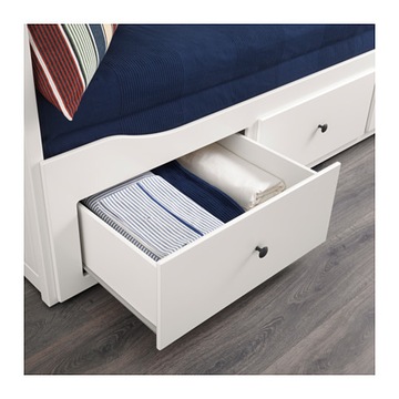 IKEA HEMNES Łóżko rozkładane z 3 szufladami BIAŁE