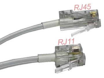 Кабель ПЕРЕХОДНИК 0,5 м Переходник RJ45 - RJ11 белый