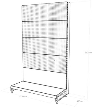 MAGO SHOP ПОЛКА перфорированный металл 210/125/45