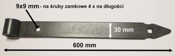 ZAWIAS PASOWY GARAŻOWY BUDOWLANY CZARNY 60 CM +HAK