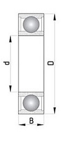 Подшипник шариковый 608 2RS 8х22х7мм