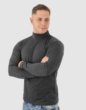 Elegancki Sweter Golf Męski Golfy WXM XL antracyt