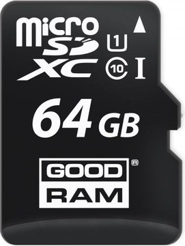 КАРТА ПАМЯТИ 64 ГБ MICRO SD GOODRAM КЛАСС 10 U1 UHS-I + АДАПТЕР SD