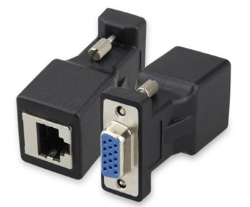 Удлинитель VGA F — RJ45 LAN CAT5 CAT6, витая пара более 20 м