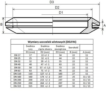 Впускное уплотнение DELFIN DN 110