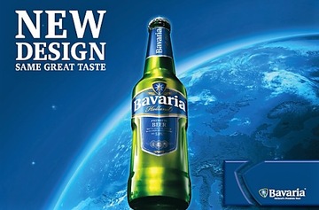 Наклейка на окно BAVARIA BEER 33см НИДЕРЛАНДЫ