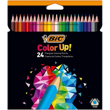 Треугольные карандаши-мелки для детей и взрослых BIC Color Up 24 цвета