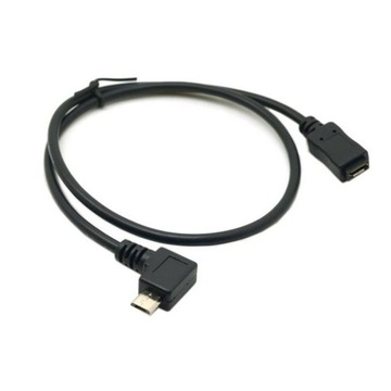 Kabel Przedłużacz MicroUSB na Micro USB LEWY 0,5M