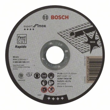 ДИСК РЕЖУЩИЙ 125x1 INOX BOSCH RAPIDO