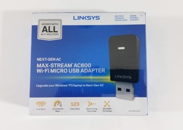 Linksys AC600 Wi-Fi WUSB6100M-UE USB 2.0 FAB.NOWY