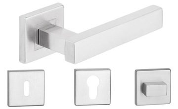 Handle for doors onyx stainless steel complete socket - pl, фото