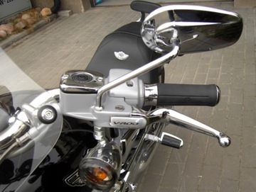 Harley davidson dyna, sportster, street mirror chrome left (short) hd, фото
