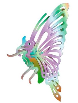 Puzzle wooden 3-door big butterfly color, фото