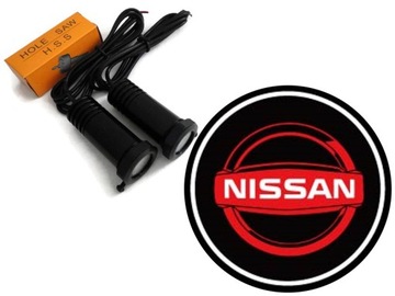 Welcoming light logo nissan 3d effect 2x7w, фото