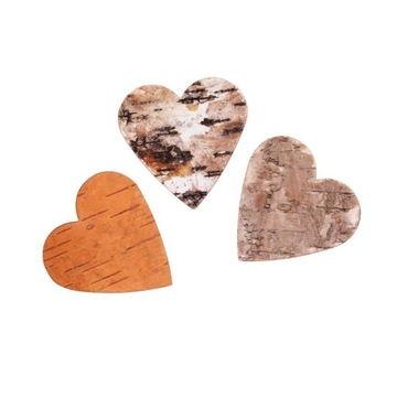 Heart з kory brzozowej bark birch hearts 3 pcs, фото