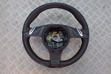 Porsche cayenne 958 7p5 steering wheel skin brown, фото