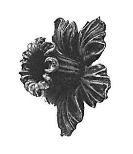 Elements forged leaves lisc 90x60 flower 52.131, фото