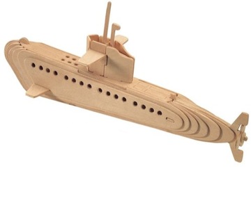 Submarine fold wooden puzzle 3-door p042, фото