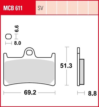 Pads brake mcb611sv front yamaha fz6n fazer, фото