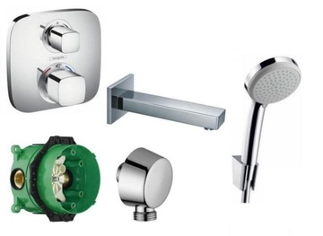 Hansgrohe set for plaster with a thermostat to baths, фото